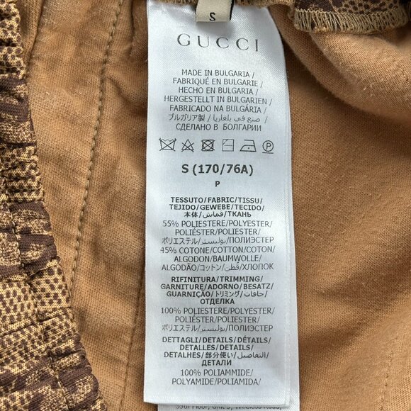 Gucci Tan Monogram Striped Track Pants - Picture 5 of 8